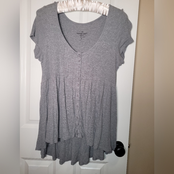 Torrid plus size grey rib knit stretch top - Picture 2 of 5